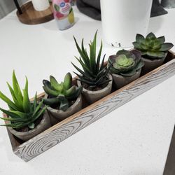 Flowers In Wood Box Home Decor