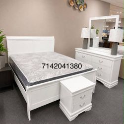 4pc Queen size bed set ( bed frame , dresser , mirrior and one night stand ) only for $569