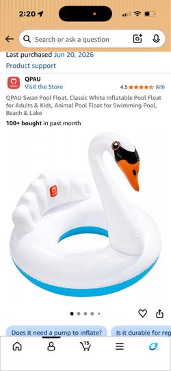 Brand new unopened swan float