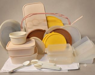 Vintage Tupperware Lot - Miscellaneous Containers, Lids & Utensils
