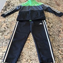 Adidas Kids Boys' Size 5 Tricot Zip Up Jacket & Pant Clothing Jogger Active Set