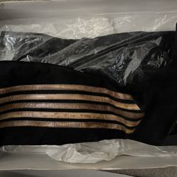 Carlos Falchi Size 7 (Brand New In Box) Suede Boots with Snake Stripes 