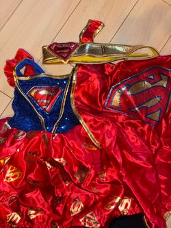 Supergirl Halloween Costume with Cape and Headband