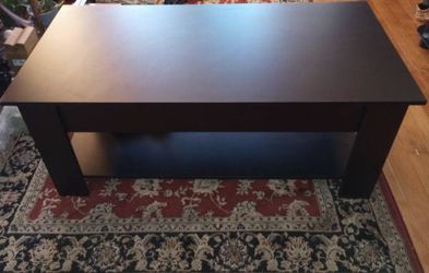 Lift Top Coffee Table with Hidden Storage and Shelf