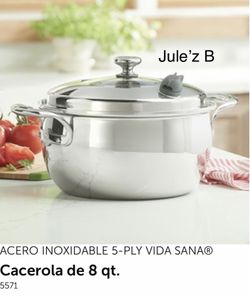 Princess House Olla De 8 Qts Vida Sana 5 Ply Nueva En Su Caja