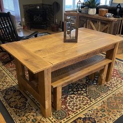Local Barn Wood Table & Benches
