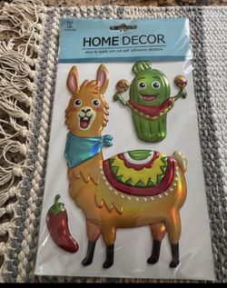 Longking Llama and Cactus Puffy Stickers - New