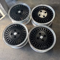 Vintage Wheels 15x6 4x4.5 42mm Offset Black Rims American Racing 