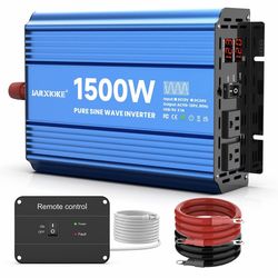 Inversor de potencia de onda sinusoidal pura de 1500 vatios, 12 Vdc a 110 Vdc a 120 Vdc, para sistemas solares domésticos, vehículos recreativos y fue