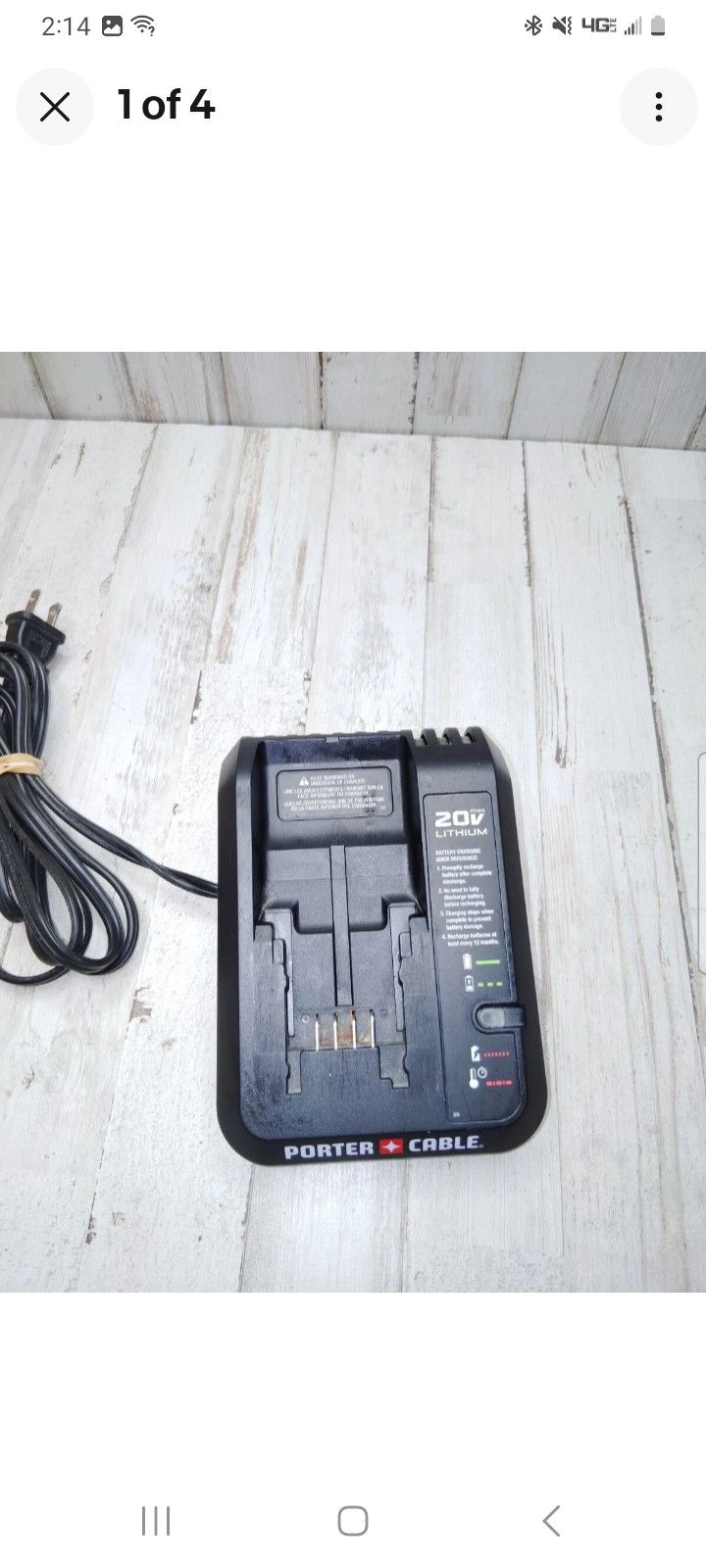 Porter Cable Battery Charger PCC691L 20V Max Lithium
