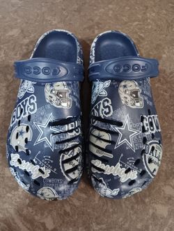 Unisex Dallas Cowboys historic print Clogs w/ strap size 9.5