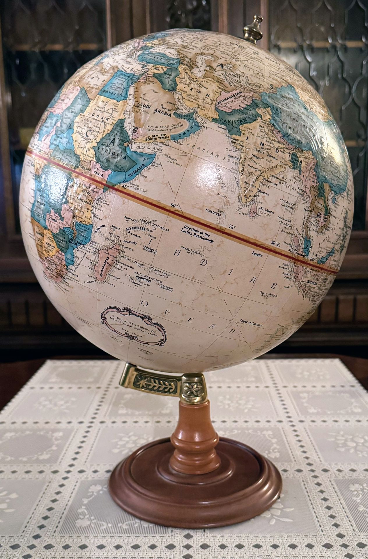 Antique Replogle 12” Raised Relief Globe