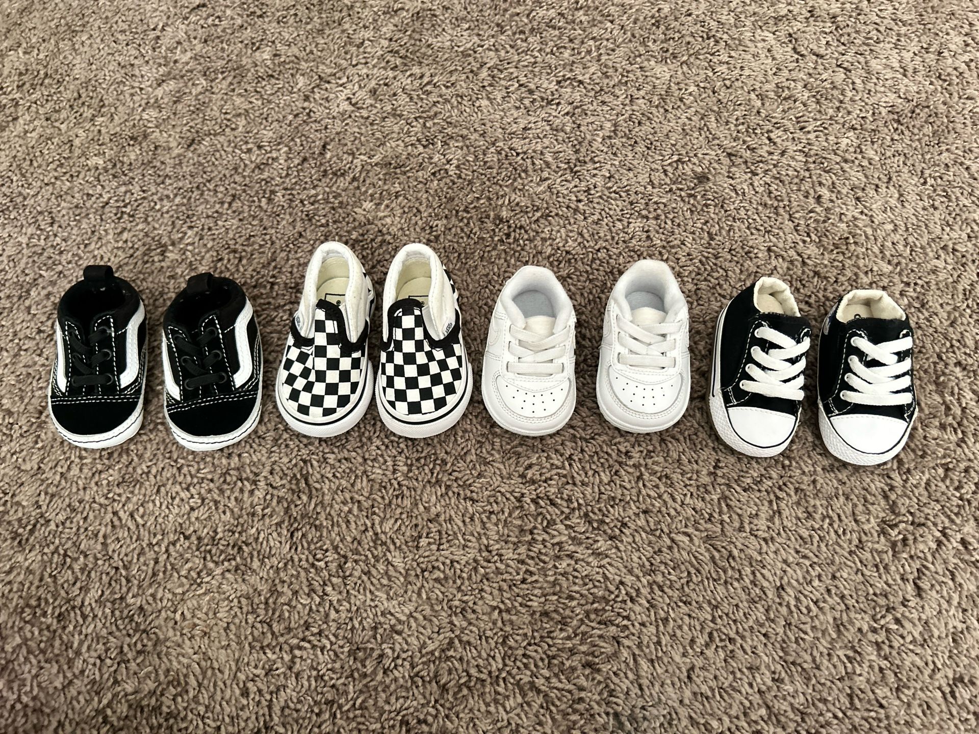 Baby vans,air Forces, And Converse Size 0-6M