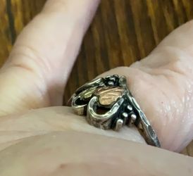 Black Hills style Coleman Sterling silver 12k gold. Ring size 7