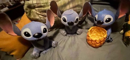 Disney Stitch live action popcorn buckets set of three