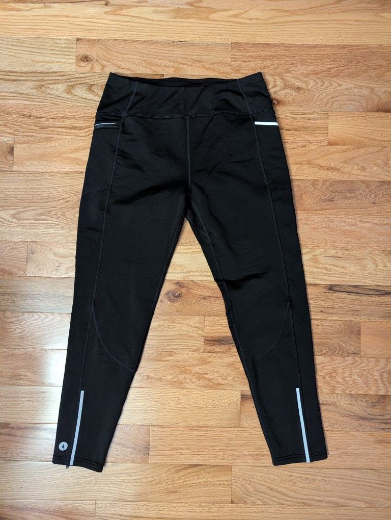 Smartwool Active Fleece Leggings Women's Size Large Pants Black Zipper