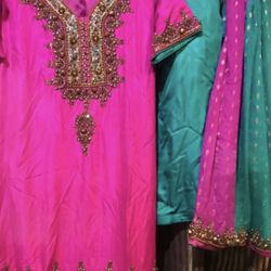 Designer suit with hand made work good for parties and special occasions