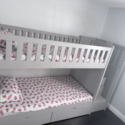 Custom Gray Twin Bunk Bed 
