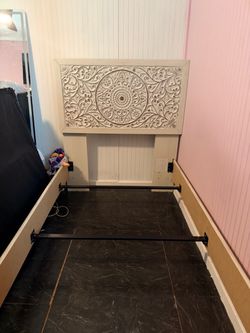 Twin sized bed frame with box spring