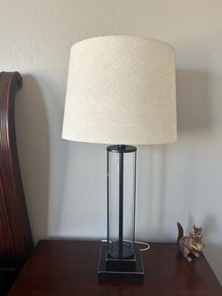 Glass and bronze lamps