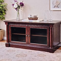 Entertainment Console with glass doors