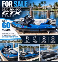 2020 Sea Doo GTX  3 seater with GPS/Radio/cooler