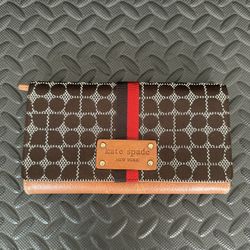 Kate Spade New York Classic Noel Adrienne Chocolate Wallet  rare Signature Color