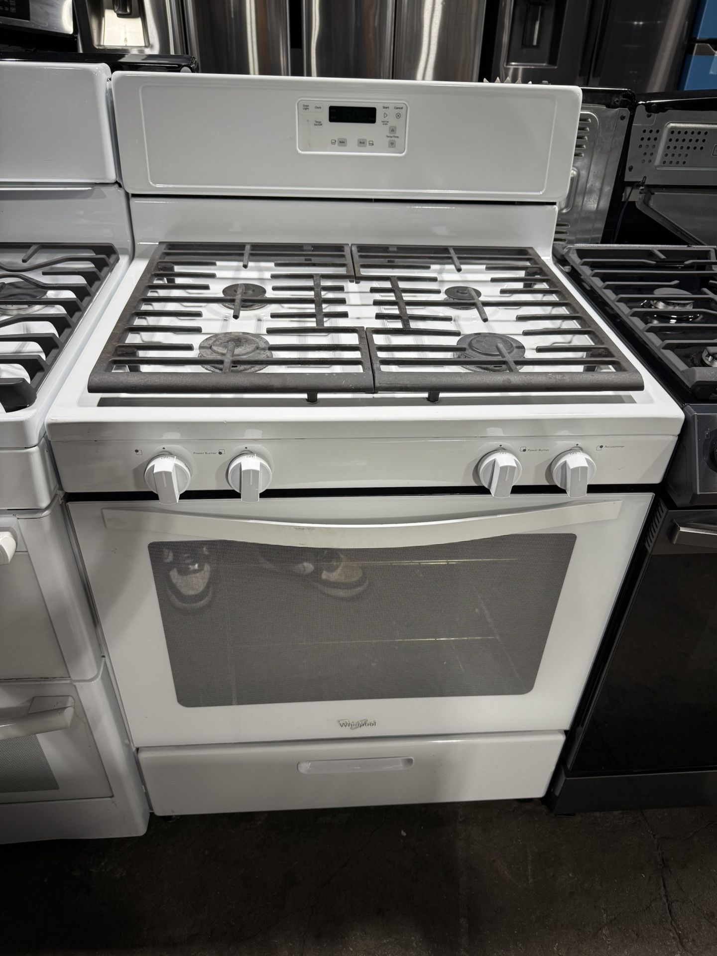 Whirlpool white 4 burner range stove 