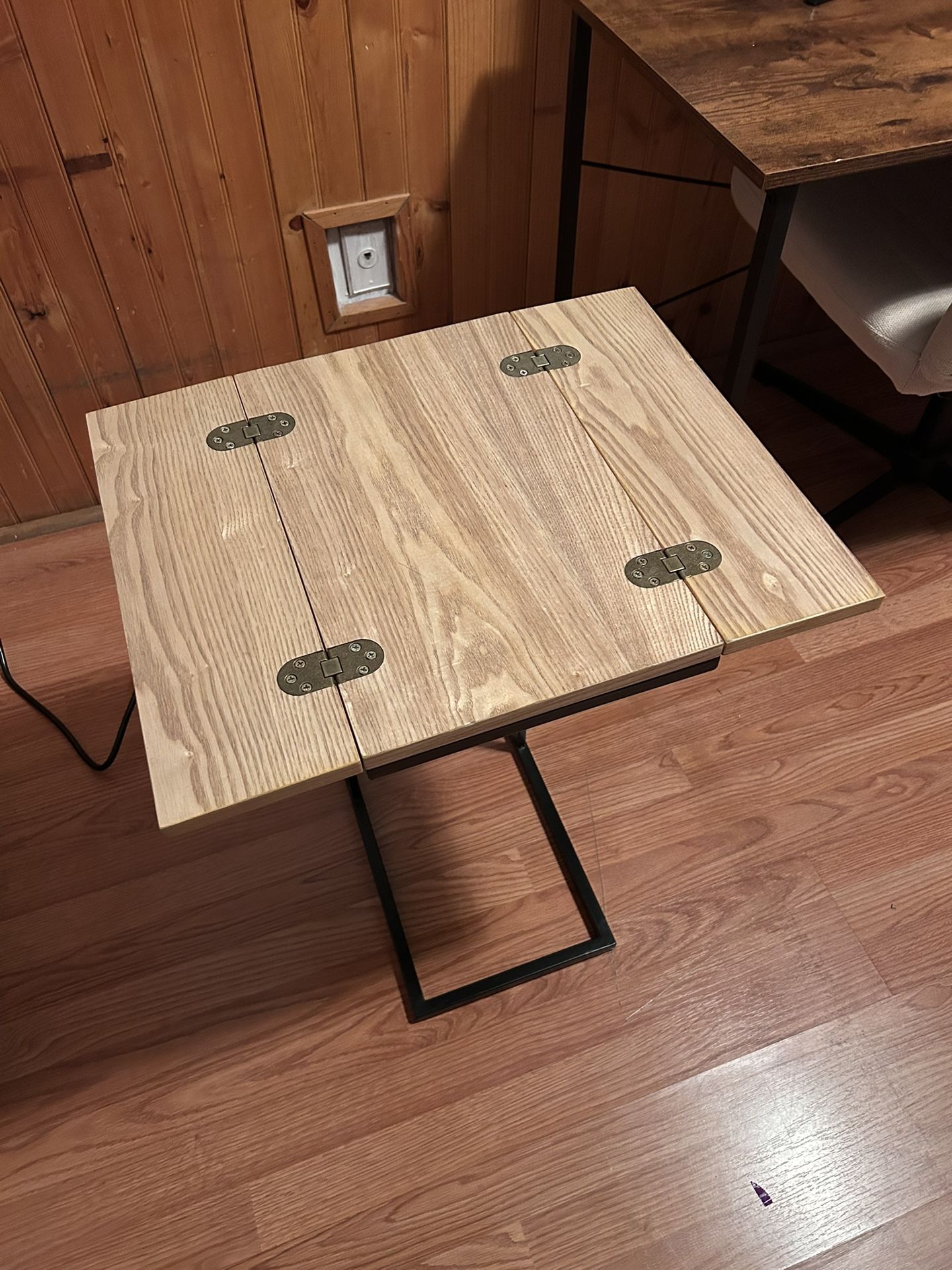 Folding Table/Night Stand With Outlets And Usb Chargers