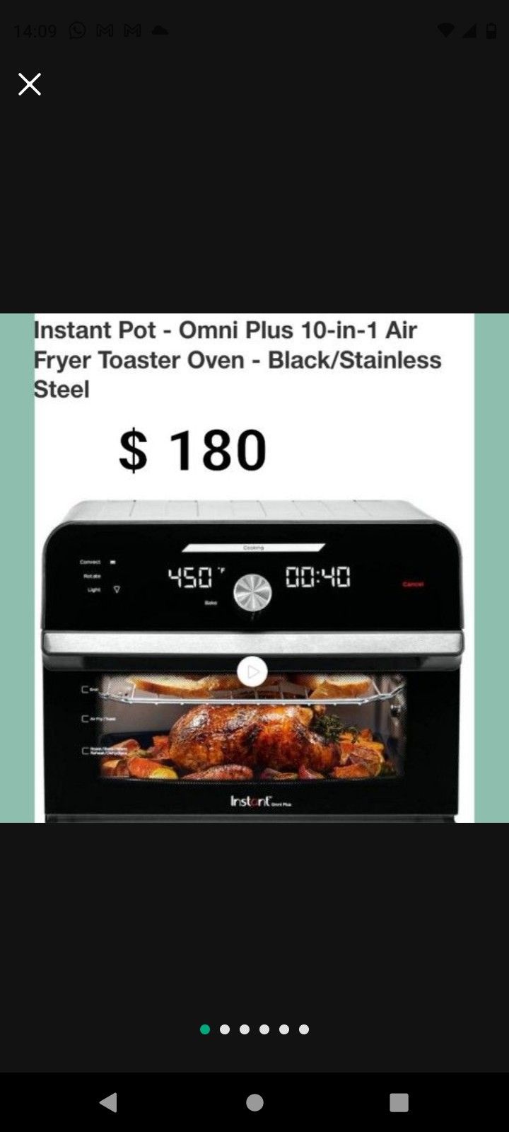 Instant Pot Omni Plus 10 In 1 Air Fryer Toaster Oven