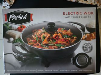 13" electric wok with lid