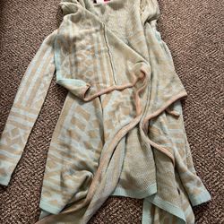 Women’s blue and tan pattern sweater Cardigan