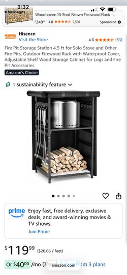 4.5 foot Fire Pit Storage Station