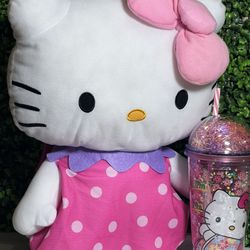 $25 Set Hello Kitty Plush Bag Pack &Cup Easter sale Price Firm Sold Separately 