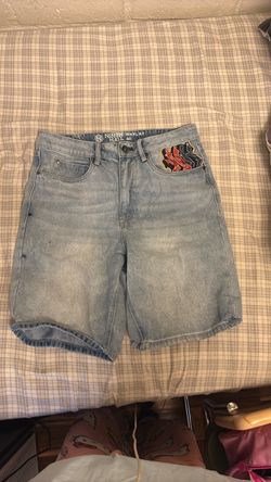 Ninth hall waylay blue wash loose fit jorts