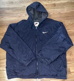 Vintage 90s Nike Lined Big Swoosh Jacket XL Embroidered Full Zip Quilted Mens