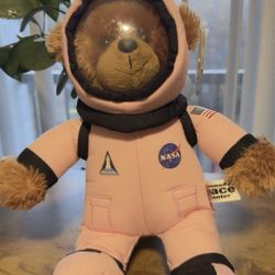 Kennedy Space Center - NASA Astronaut Pink Suit Helmet Teddy Bear 11” Plush New