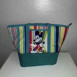Mickey Mouse Insulated Zip Cooler Tote Beach Picnic Bag Disney Store Teal