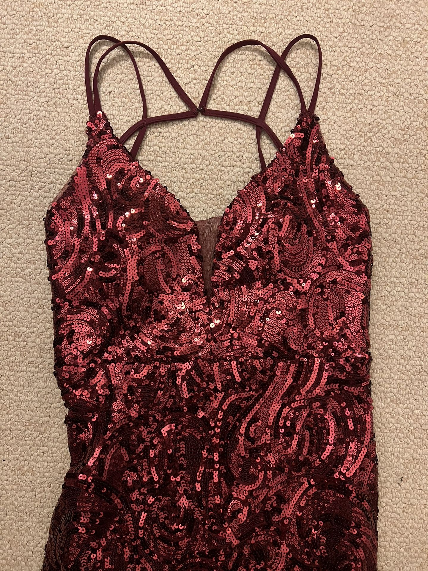 Red/Maroon Sequin Gown
