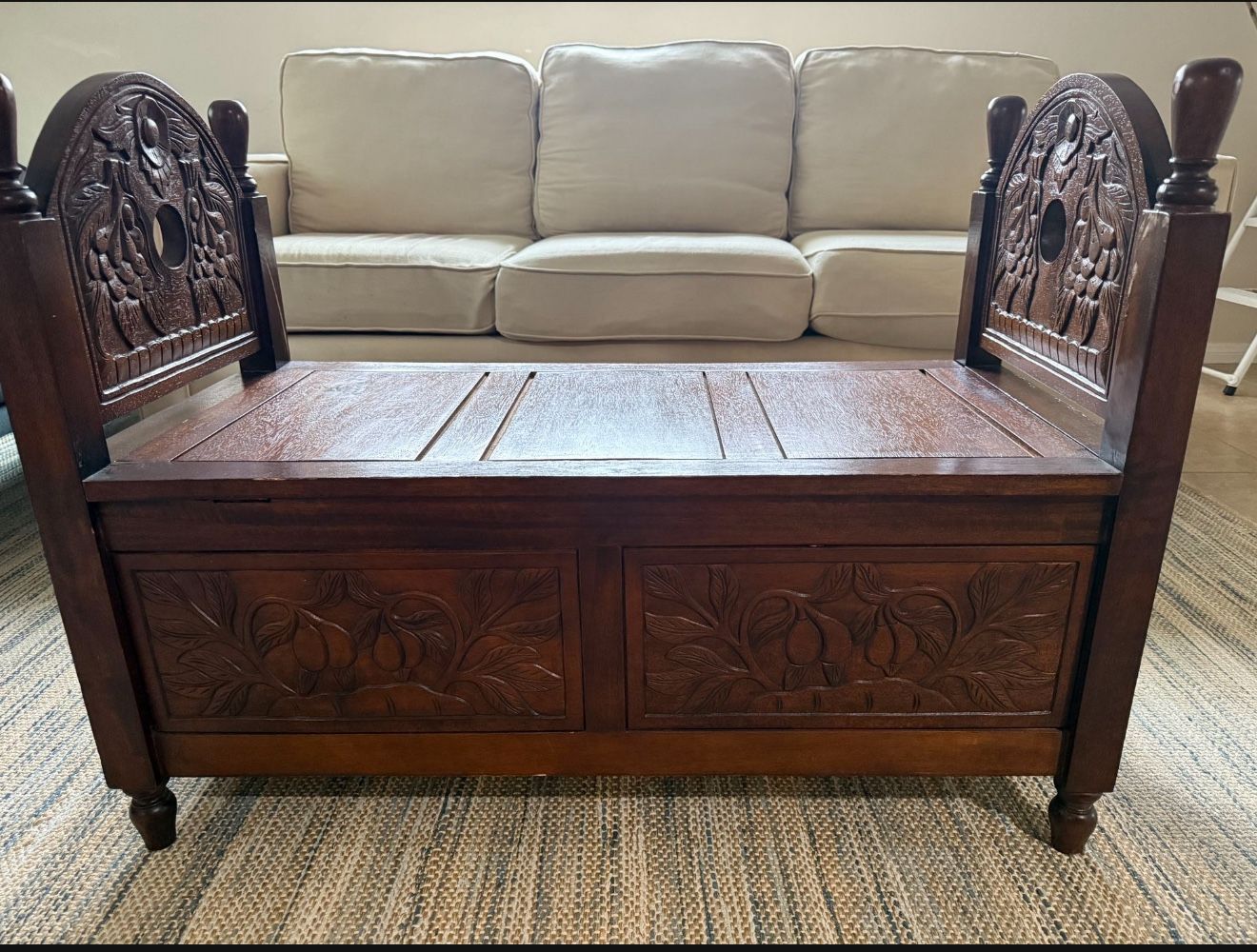 Wooden Bench With Storage