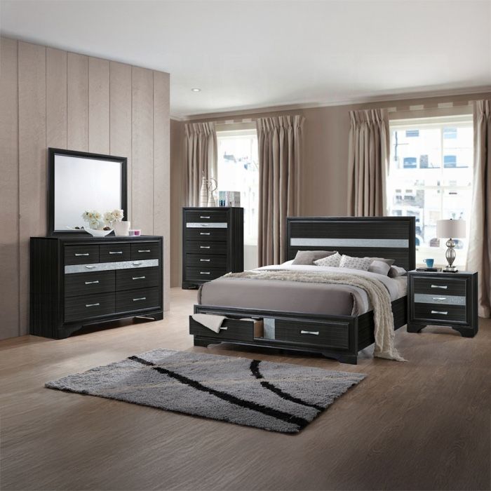 4pc Queen Bedroom Set - Bed Dresser Mirror 1 Night Stand $899