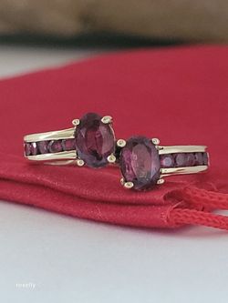 10K Yellow Gold Red Spinel Ring Size 7, Solid Gold/ Anillo de Oro con Espinela y Diseño de Bypass! 👌🎁Post Tags: 10k 14k