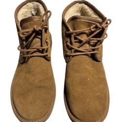 Brown Men Suede Lace-Up Ankle Fanture Boots