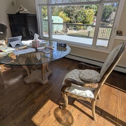 Glass table - 2 chairs