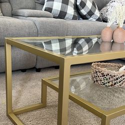 Glass Gold Coffee Table