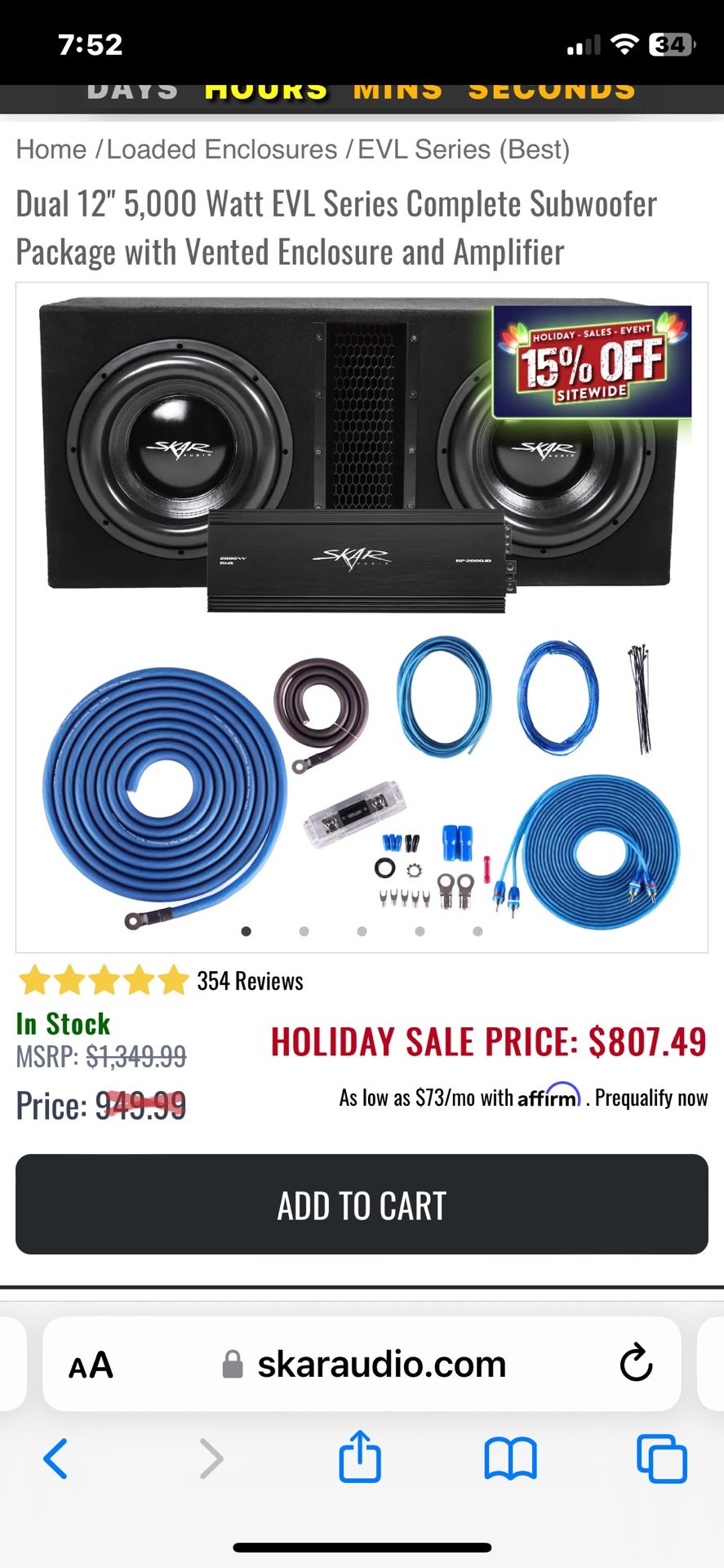 Skar Evl 12s And 5,000 Watt Amp