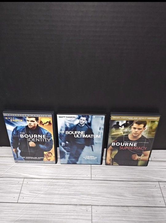 The Bourne Identity Supremacy & Ultimatum DVD Movie Collection Set Action
