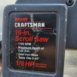 Craftsman 16 In Scroll Saw (Works Great) $75.00 Firm