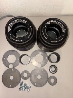 2 Universal Air Aero Sport Bags Over Strut W/ Pair of Bolt in McPherson Brackets