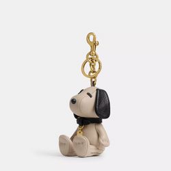 NWT Coach Leather Peanuts Snoopy Bag Charm